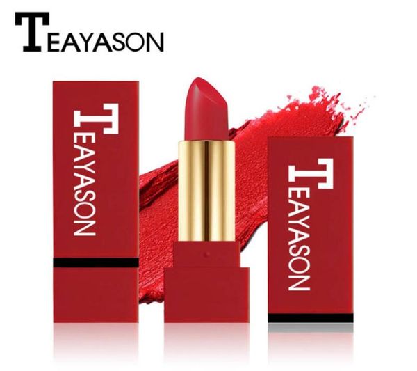 Dropship Teyason Batom fosco à prova d'água para mulheres de longa duração Batom Red Velvet Balm Rouce A Levre Natural Makeup Lip Sti2260041