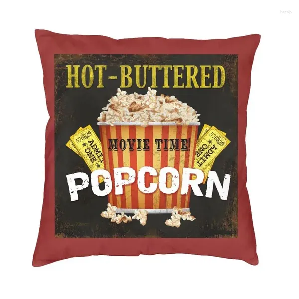 Cuscino per popcorn imburrato cinema throw custodia per casa decorazione per casa cinema vintage copertina di velluto con cerniera cuscino con cerniera