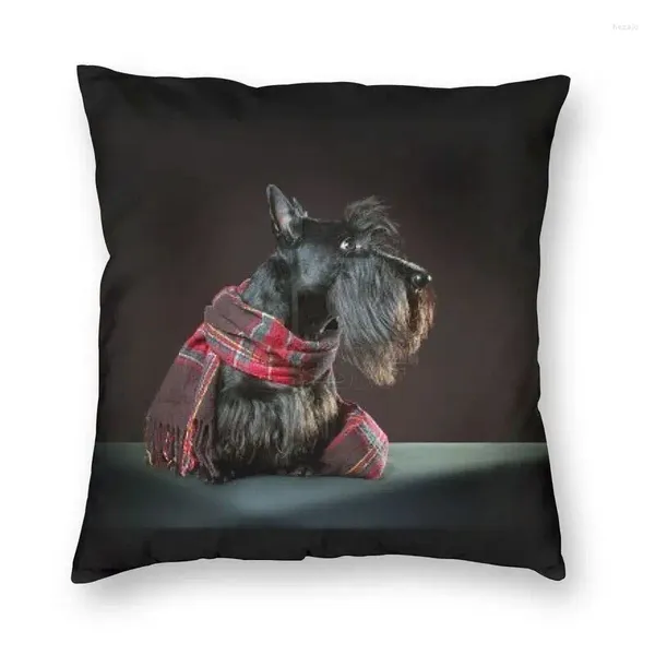 Almofado Terrier escocês Capa 40x40 Casa decorativa 3D Printing Scottie Trow Dog Case para Sofá Double Side