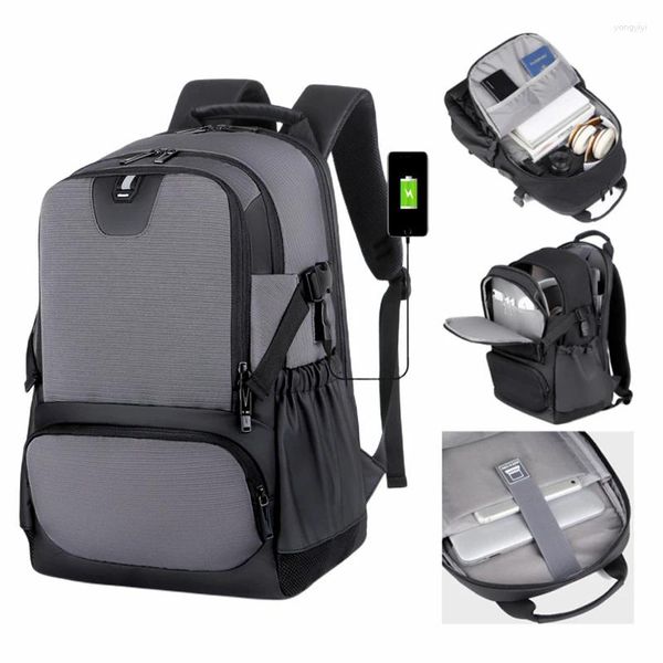 Zaino uomini da 15,6 pollici laptop USB di ricarica USB BUSINESS BUSINESS WATTROWER TRAVET Sports Rucks School Pack per maschio