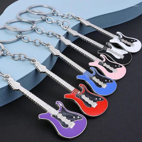 Keychains Y2K Classic Guitar Keychain Chain Chain Chain Ring Instruments Musical Pinging for Man Women Gift Keyring