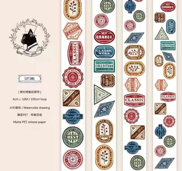 Etichetta vintage etichetta vintage washi planner per nastro per pede