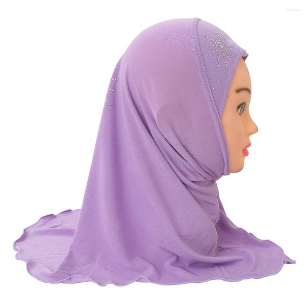 Etnik Giyim H042 Müslüman küçük kız bebek tam kapak hijab elastik katı underscarf İslami Hatsturban Caps Headwrap Bonnet Scarf Şal