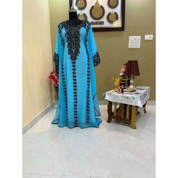 Roupas étnicas Turquoise Marroquan Cafe Dubai Roupas Africanas Kaftan Abaya Dressl2405