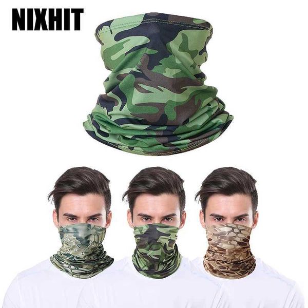 Máscaras de face de moda peco galaer nixhit mens de camuflagem gelo gelo meio capa de lenço de bicicleta de caça à prova de poeira de pó de poeira Balaclava x004 q240510