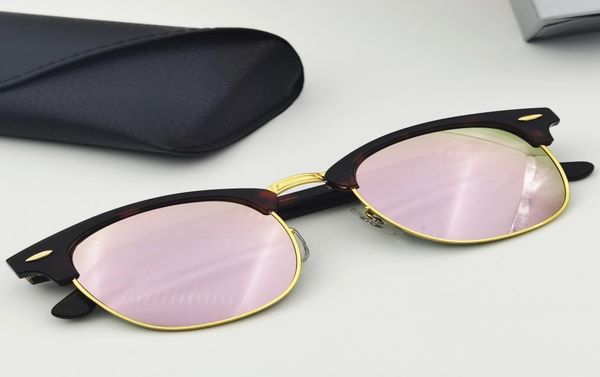 Frame di tartaruga di qualità uomini donne lenti vera lenti in vetro acetato lenti in vetro da sole Oculos de Sol Case in pelle Box8955229