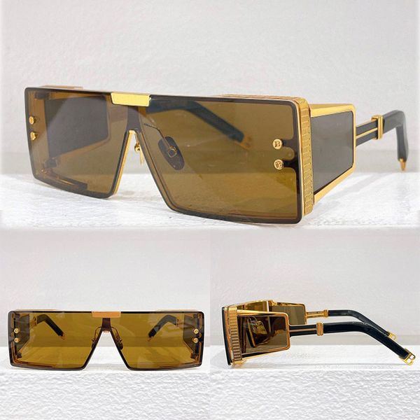2024 Summer Titanium Shield a forma di occhiali da sole Wonder Boy Designer Franice Over Oversze Shield Frame Outdoor Beach Vacate Occhiali da sole BPS-102C