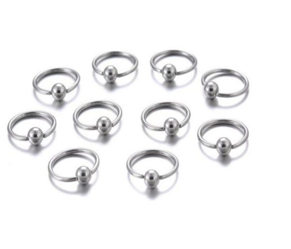 Anello naso 10pcsset per piercing per piercing Gioielli CHIUSA ANELLO CHOOP ACCIAI