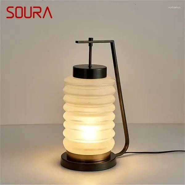Tischlampen Soura Chinesische Stil Lampe moderne einfache kreative Glasschreibtisch Licht LED Home Decorative Study Schlafzimmer