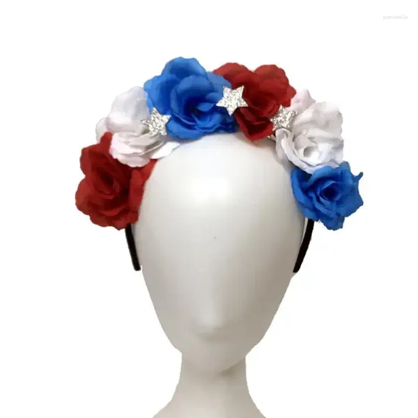 Pesenar per feste per feste il 4 luglio Talk su bande di capelli bandiera americana Colors Canda e accessori patriottici