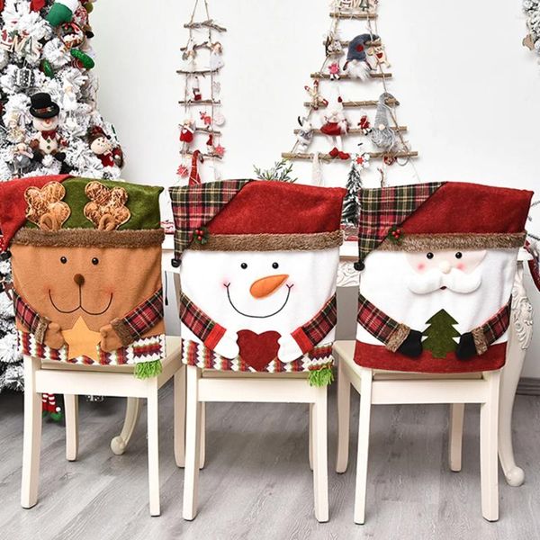 Coperture per sedie per la schiena natalizia bambola creativa del festival per festival decorazioni per feste