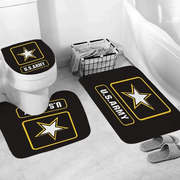 Badmatten Vintage USA Armee UK Flagge Set für Badezimmer Toilette Teppich