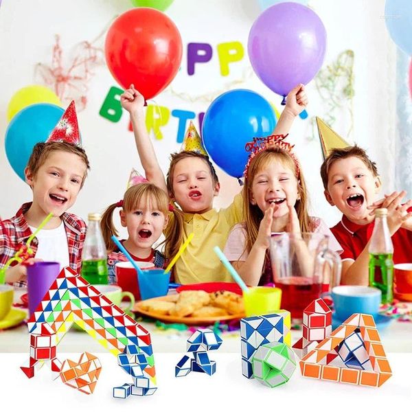 Partyvorbefugten 1pc Mini Twist Schlangen Herrscher Klappernkrachte Cuzzel -Bildungsspielzeug für Kinder Geburtstag Geschenke Schulgeschenk Ventilador de Cuello