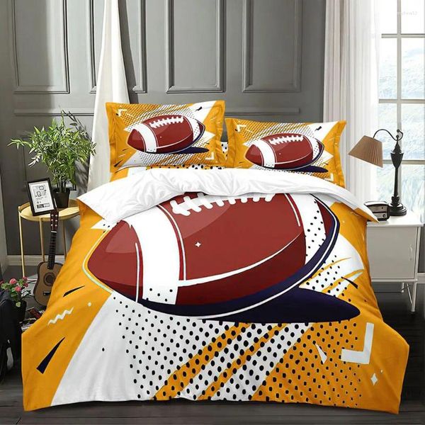 Conjuntos de roupas de cama Conjunto de capa de esportes de futebol conjunto de bolinhas de microfibra Soft Inclua 1 2 travesseiros