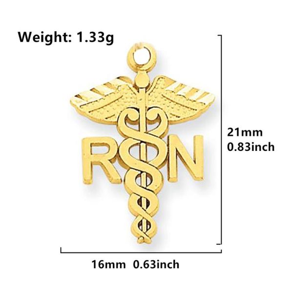 2021 medizinisches Symbol Registrierter Krankenschwester Ganz Charme Hand gestempelt Schmuck Krankenpflegeschule Absolventen Geschenk DIY Pendants 7932387