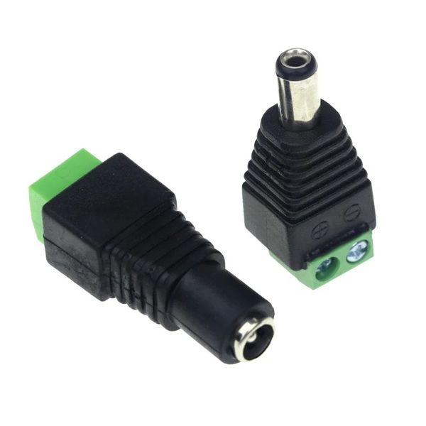 5 pares DC12V Adaptador de tomada de plugue de energia 5pcs masculino + 5pcs fêmea 2,1 x 5,5 mm Conector para CCTV Luz de tira de led de cor única