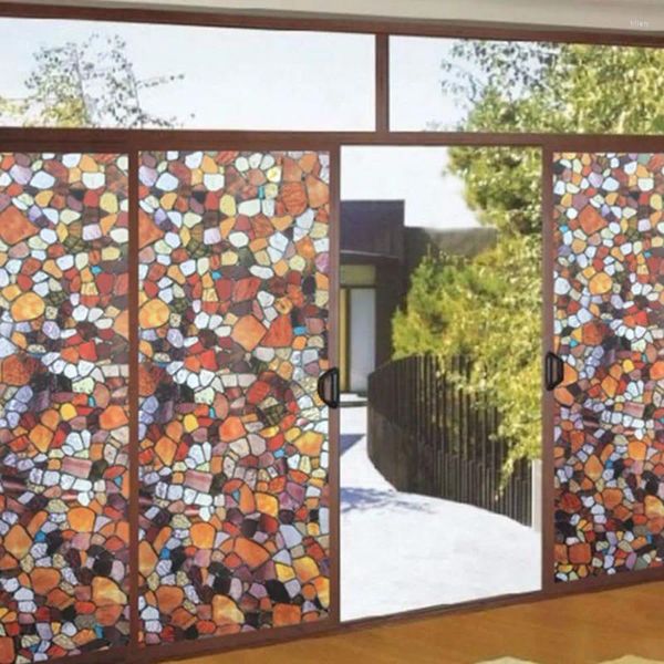 Fensteraufkleber befleckte Steinglasfilme elektrostatischer Aufkleber Privatsphäre Dekorative Büro Badezimmer Heimdekorfilm auf