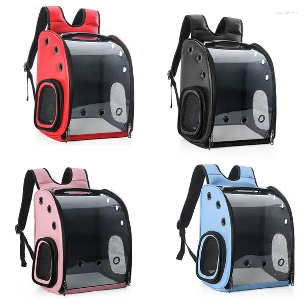 Bag tragbarem atmungsaktivem Pet Puppy Travel -Rucksack mit Platz transparenter Sichtkissen -Träger -Taschen C90E