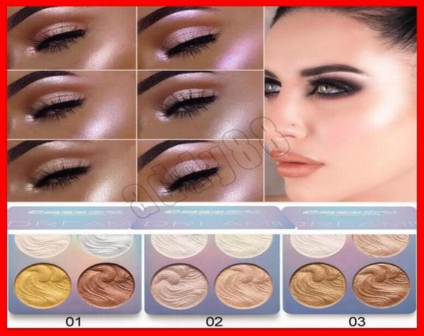 2019 Cmaadu для лица макияжа макияж 4 цвета Mini Dream Highlight Palette Eyeshadow High Listing Shimmer Glitter Face Cosmetics5276385