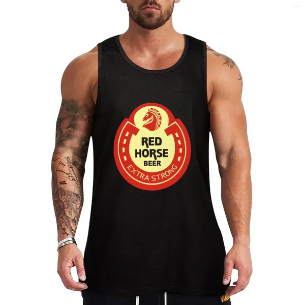 Tops cerebbe da uomo rossa birra rossa logo top palestra camicia man senza maniche per bodybuilding abiti da uomo