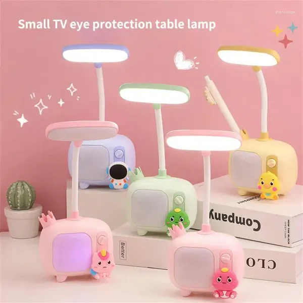 Lâmpadas de mesa Leitura Luz colorida adormecida Crianças Presente Energia Pequena TV Iluminação Base Lâmpada LED Lâmpada Usb Cartoon fofo