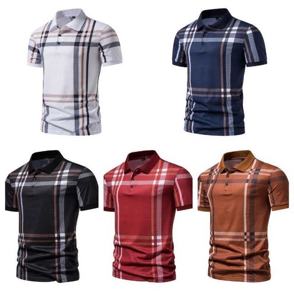 Herren-T-Shirts fünf Farben!2023 Sommer Herren Neue Polo-T-Shirt Striped Halb Open Neck T-Shirt Casual Atmable Short Sleeve Graphic T-Shirtl2405