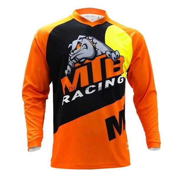 Поклонники вершины Tees MTB вниз по склону Джерси MotoCoss с длинными рукавами Moto MTB Bicycle Clothing MX DH Clothing Q240511