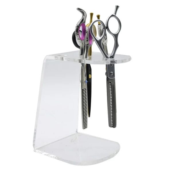 Scissori a forbici acriliche trasparenti Shelf Scissors Socket Hair Salon Desktop Scissori Visualizza porta per utensili per parrucchiere Rack