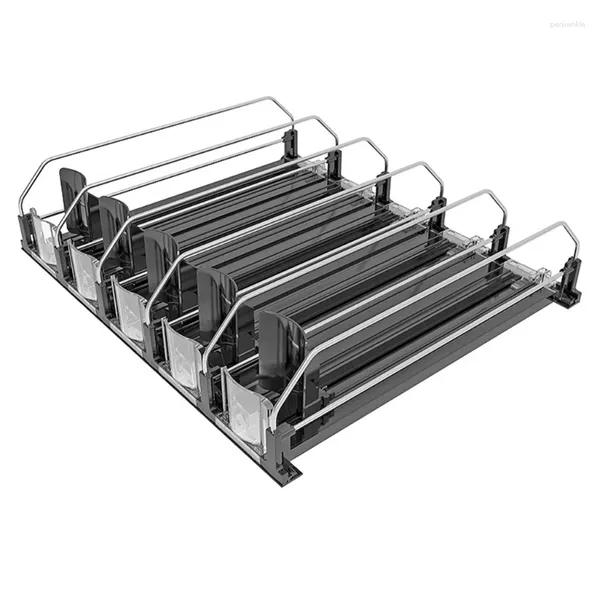 Armazenamento de cozinha Fácil de usar bebidas Spring Push Drink Shelf Bandey para supermercados e supermercados