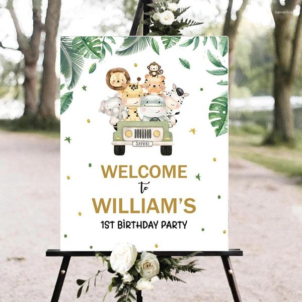 Partyzubehör 52 cm Personalisierte Begrüßungsboard Custom Babyparty Geburtstagsschild Schaum Safari Dekorationen