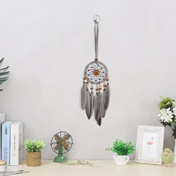 Figurine decorative Dream Catcher che penzolava con piume TASSEL MOLTO PENDANTE MOLTO sospeso per la camera da letto Ornamento del dormitorio domestico per la camera da letto