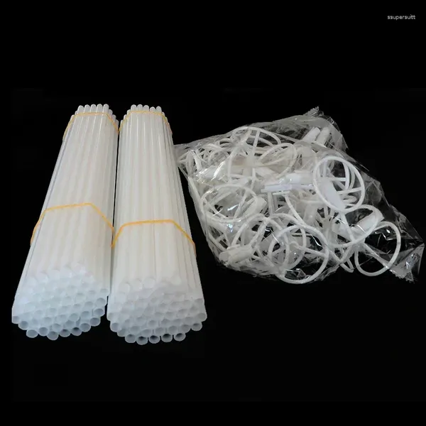 Parti Dekorasyonu 50 PCS 40cm Beyaz PVC Çubuklar Kardak Şeffaf Plastik Balon Tutucu Tutucu Doğum Günü Düğün Malzemeleri Çocuk Dekoru