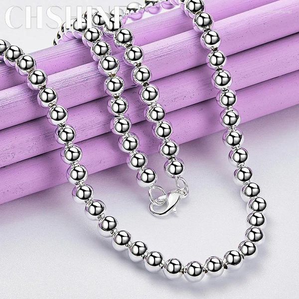 PENDANTS CHSHINE 925 Sterling Silver 6mm Collana perline per perline per donna Fasci per feste di matrimonio Fascifica di alta qualità gioielli di alta qualità