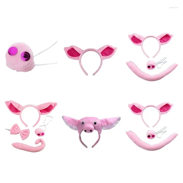 Forniture per feste Accesso del cosplay Pink Cosplay Basche Ore Ear Pink Coil Piggy COSTUME