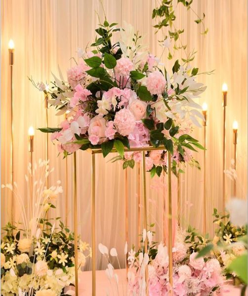 Silk Rose Artificial Flowers Centrotavola Disposizione Testa Decorazione Decorazione Cavo per il backdrop di matrimonio Flower7675108