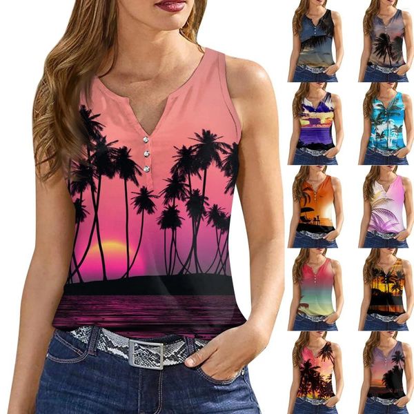 Tanques femininos V Tanque de pescoço Tampa de pescoço básico Casual Flowy Summer Sem mangas laterais Deep Side Tops Wear Street Wear Blouse Versátil ROPA DE MUJER