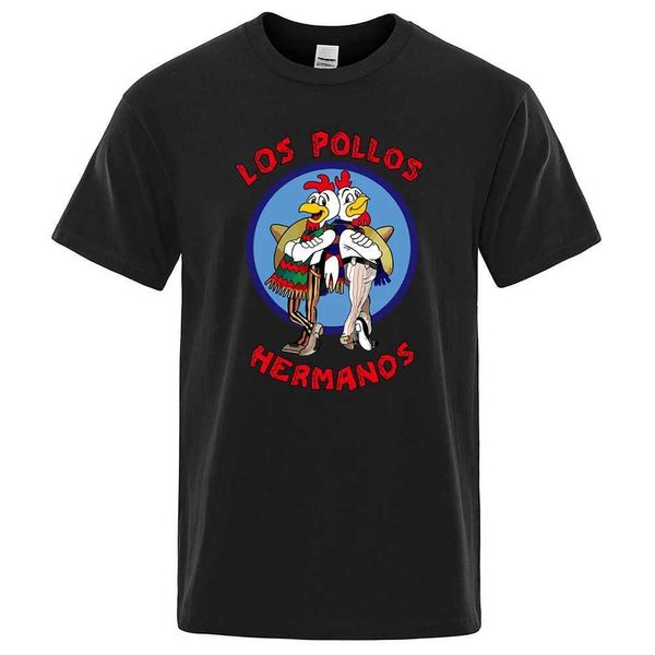 Camisetas masculinas Menina de moda T-shirts 2022 Summer Los Pollos Hermanos Tops Male Chicken Brothers Short Slve T Funny Hipster Hot Sale tops T240510
