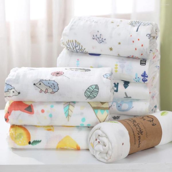 Cobertores Swaddle Born Baby Blankin Muslin Bed Sheel Tootes Multi Designs Funções Wrap Wrap Infant Quilt