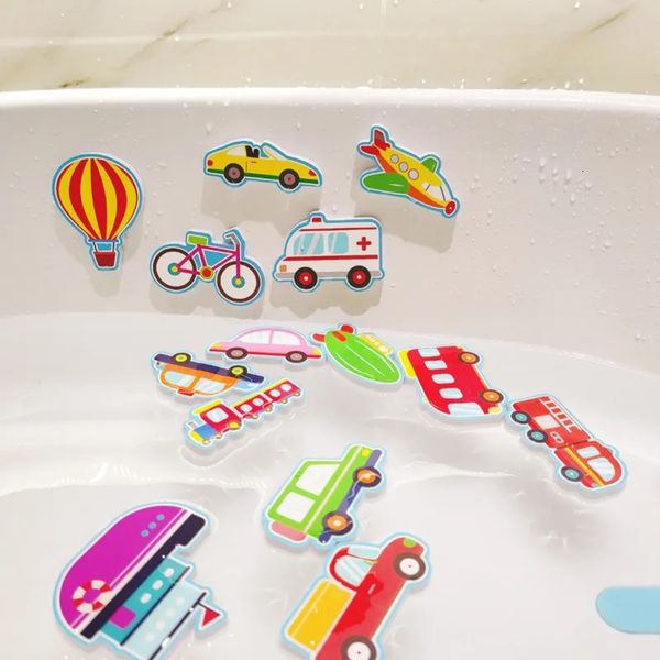 Giocattoli da bagno per bambini in barca giocattolo galleggiante cognitivo eva puzzle bagni per bambini per bambini giochi d'acqua per bambini 240510