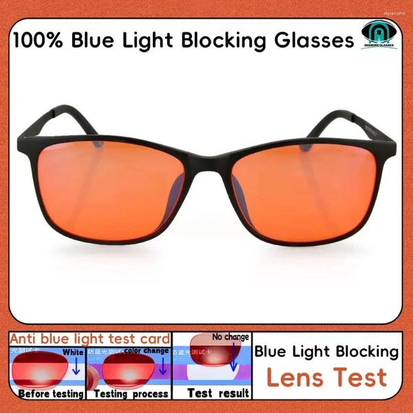 Óculos de sol Lente vermelha lente laranja lesão azul-bloqueio de bloqueio de computador Gaming Green Light Blocking Women Man Delicia Office