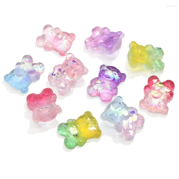 Декоративные фигурки смешанные AB Цветная смола Gummy Bear Flatback