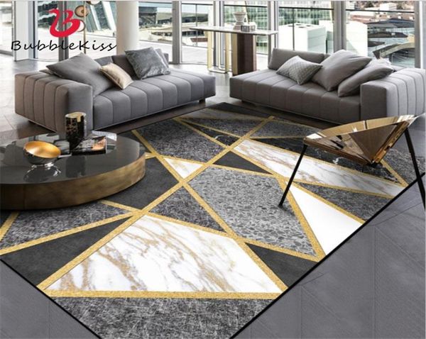 Bubble Kiss European Style Marble Gold Line Carpets для гостиной диван кофейный столик коврик для дома декор спальня пол Mat6886319