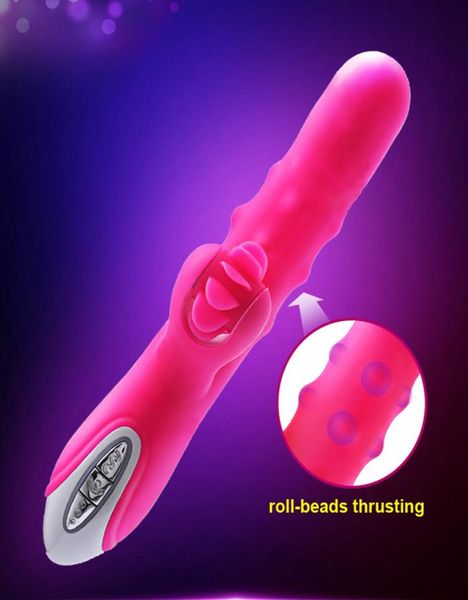 Weibliche Masturbation Vibratoren Zungen -Lick -Roll -Perlen Thursting G Spot Clitoris Stimulation Vagina Massage Sexspielzeug für Frauen5854197