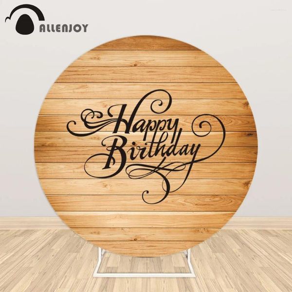 Decorazione per feste Allenjoy Board Wooden Round Sfondi Circle Cover Cover Wedding Engagement Wallpaper Pocall Banner