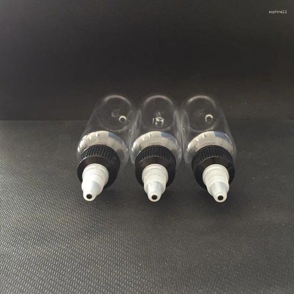 Garrafas de armazenamento E CIG Plástico Grossper com Twist Off Caps 60ml Pen Shape Shape Bottle Recary Pet vazio para líquido