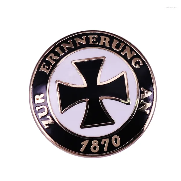 Spille tedesche 1870 Zur Erinnerung una spilla a croce nera Pin Pin Badge Gioielli a forma rotonda