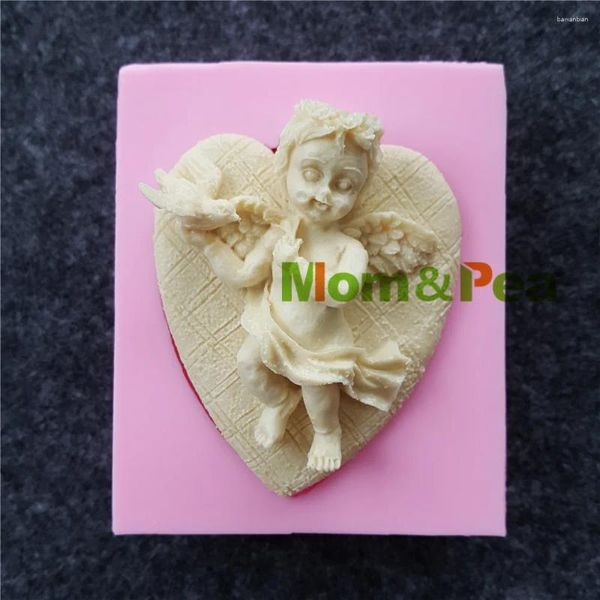 Basse da forno Mompea 1164 Heart Angel Silicone Stampo Cake Decoration Fondante 3D Grado