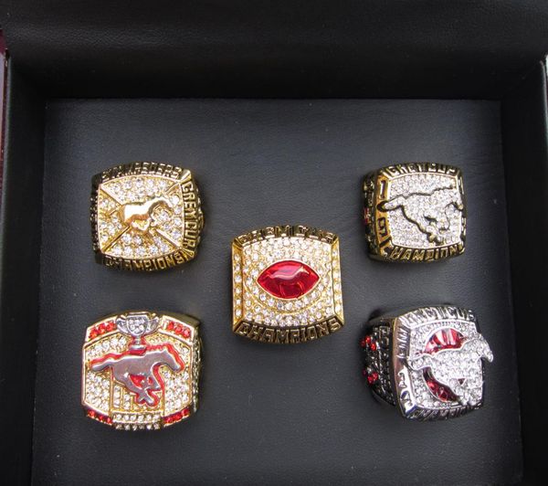 5 pezzi Calgary Stampeders Grey Cup Ship Ring Men Fan Souvenir Gift Wholesale 2019 Drop Shipping5502560