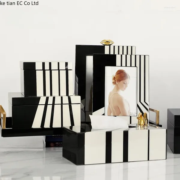 Bolsas de piano moderno piano decoração de imagem quadro leve Luxo decoração de luxo decoração de caixa de lenço de lençóis jóias da sala de bandeja