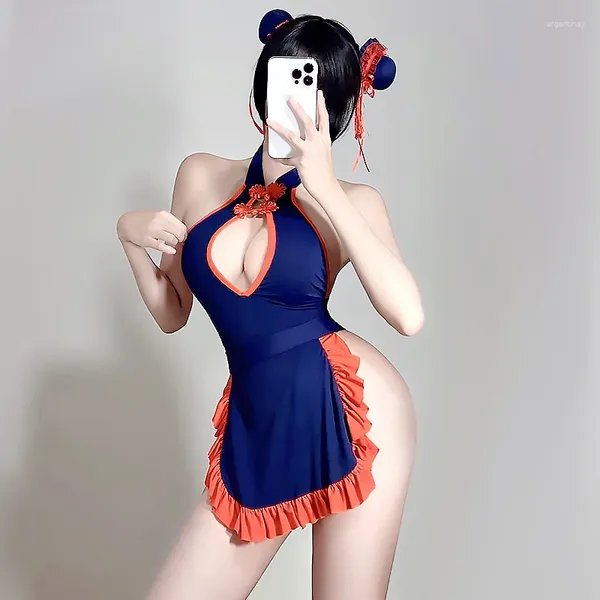 BHs setzt sexy Cosplay -Kostüme Frauen japanische Anime Dessous Versuchung Erotische Rollenspiele Uniform Erwachsene Sex Porno Outfits BodySuit Apron Set